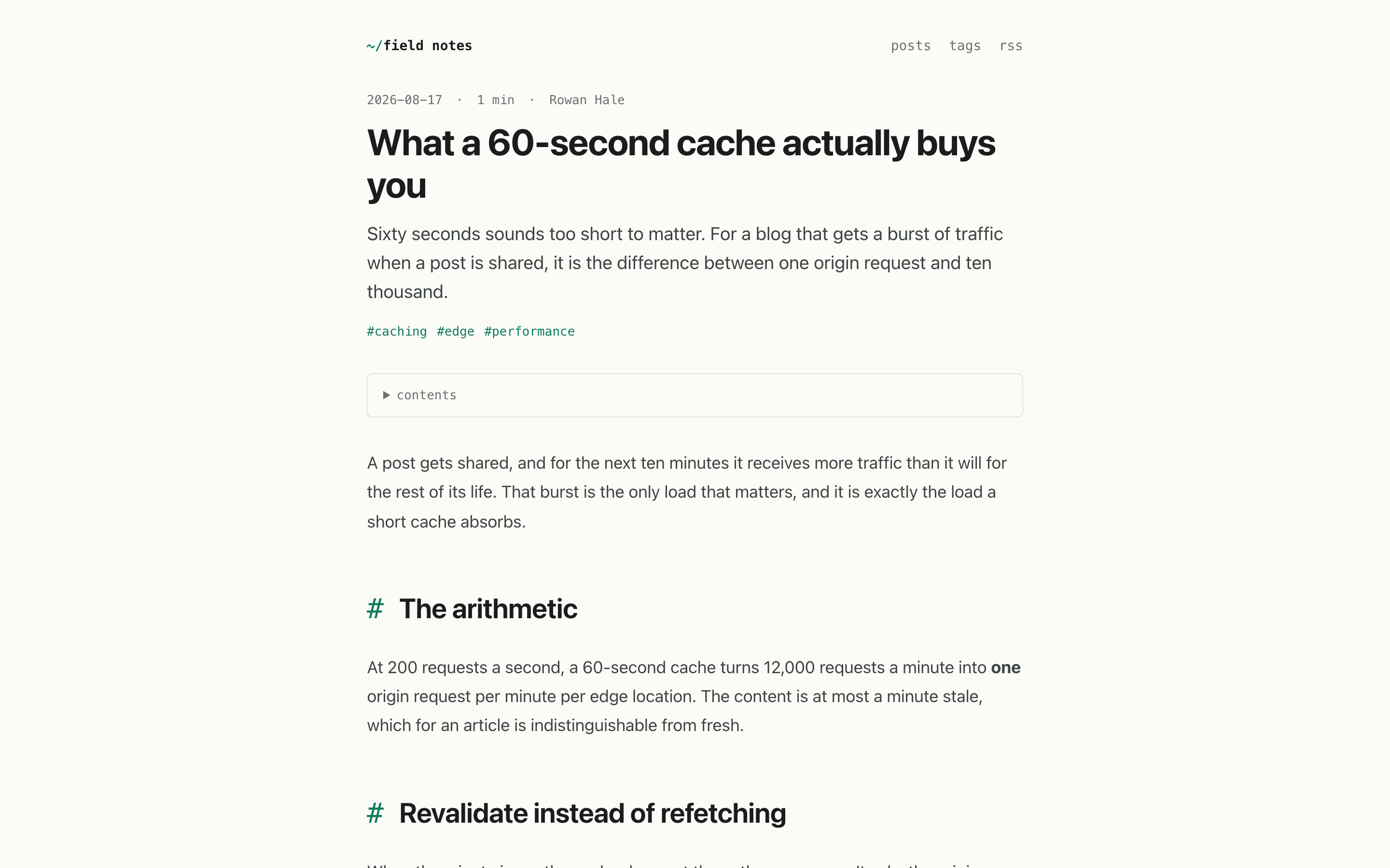 Notebook example — a post